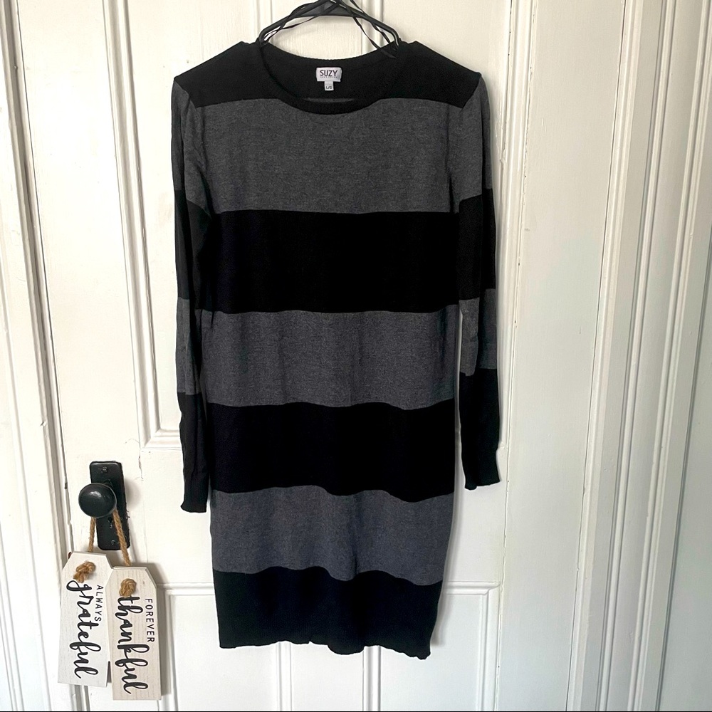Suzy shier striped sweater dress size large